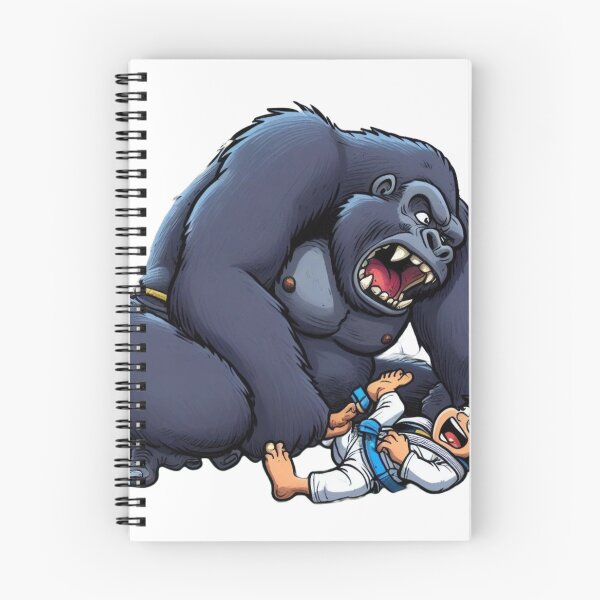 Item preview, Gorilla Fighting a BJJ kid boy funny cute cartoon style designed and sold by Martial-Art-23.