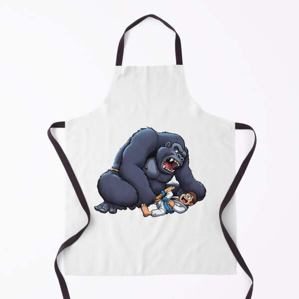 Item preview, Gorilla Fighting a BJJ kid boy funny cute cartoon style designed and sold by Martial-Art-23.