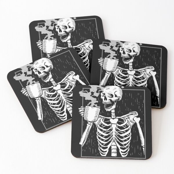 Item preview, Black Like My Soul - Skeleton Drinking Coffee  	 designed and sold by jbxmaiivd70.