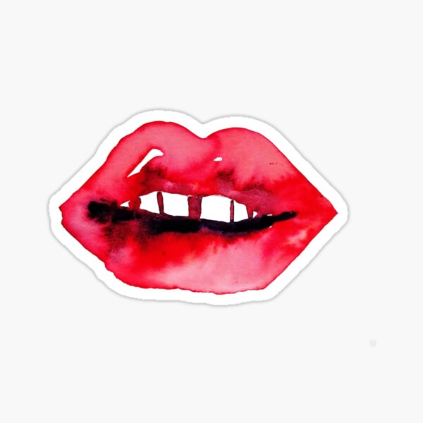 Watercolor Lips Kiss Sticker