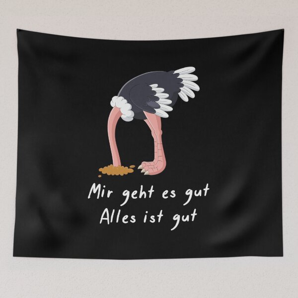 Item preview, Strauß Comic Geschenk Alles ist gut! Lustiges Fun designed and sold by Lenny Stahl.