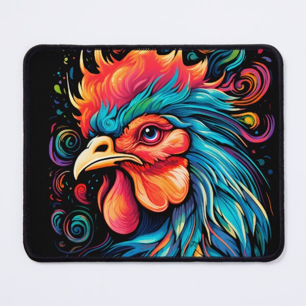 Item preview, colorful rooster in retro folklore boho style designed and sold by WallyPink.