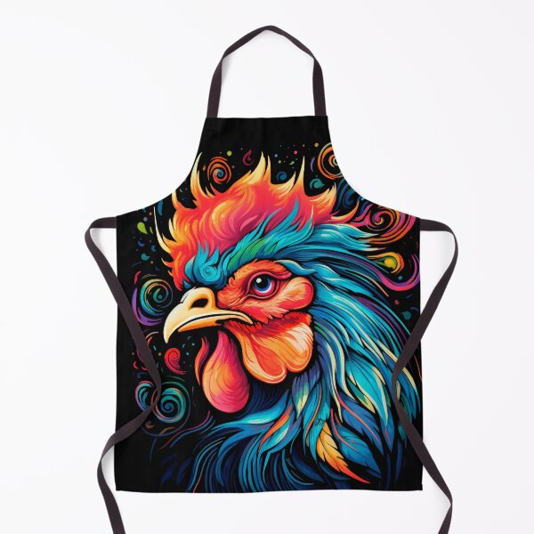 Item preview, colorful rooster in retro folklore boho style designed and sold by WallyPink.