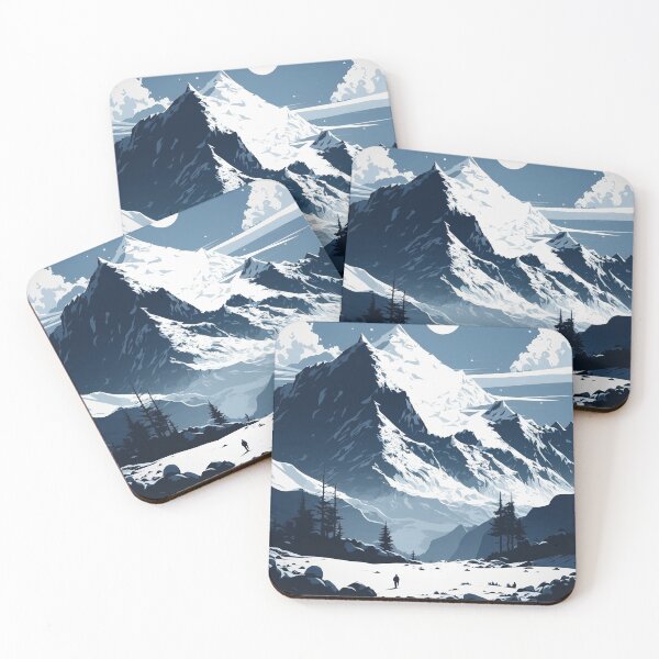 Item preview, Minimalist snow mountain at night  designed and sold by artra-shop.
