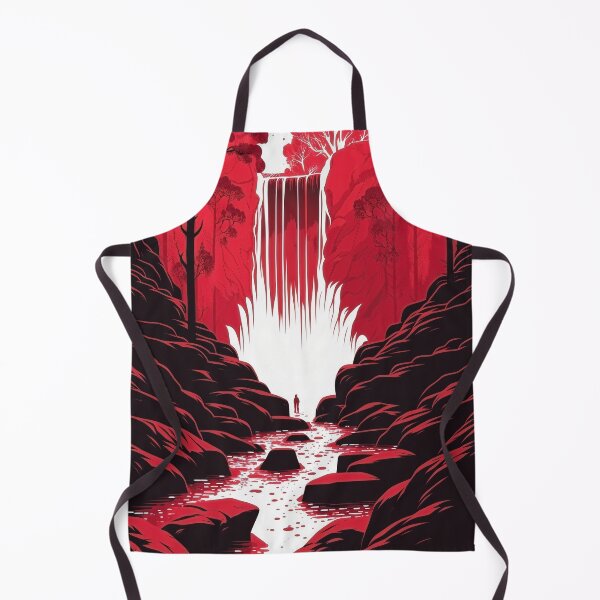 Item preview, Red waterfall minimalist nature poster designed and sold by artra-shop.