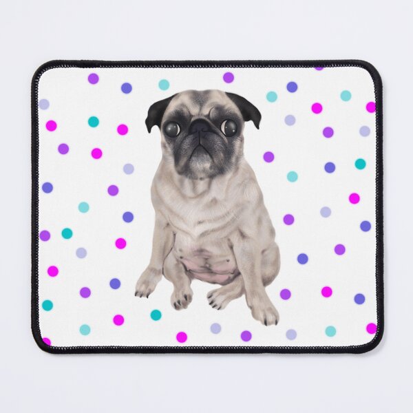Item preview, Coco The Pug with Colorful Polka Dots designed and sold by CoconatStudio.