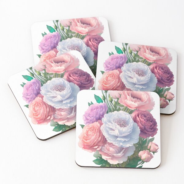 Item preview, Whimsical Carnation Bouquet Sticker: Charming 3D Vector Art (130) designed and sold by WASjourney.