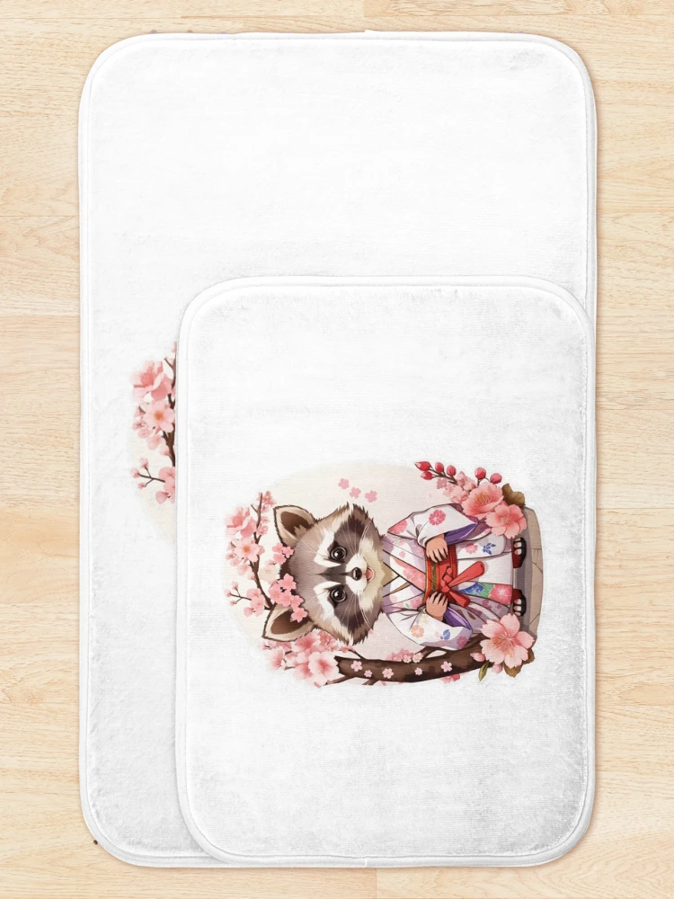 Thumbnail 5 of 6, Bath Mat, Geisha Racoon designed and sold by LabZoidd.