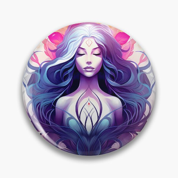 Item preview, Behold the crowned Yoni Goddess of Divine Feminine - spiritual art spirituality divine feminine well-being portrait illustration drawing designed and sold by LvSoulCreations.