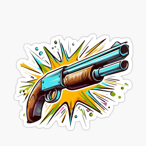 hunting shotgun isolated on white  Sticker for Sale by goceris