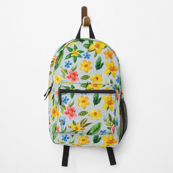 Item preview, Colorful summer watercolor flowers in yellow, blue and pink designed and sold by MikaMedia.