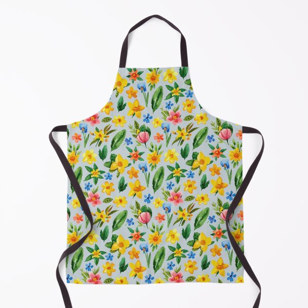 Item preview, Colorful summer watercolor flowers in yellow, blue and pink designed and sold by MikaMedia.