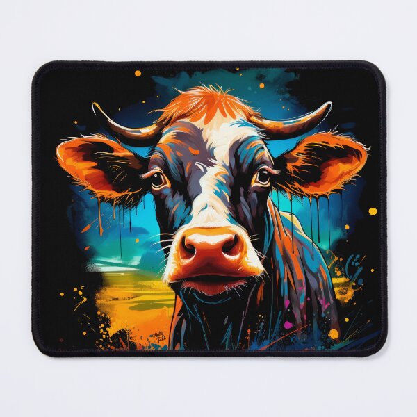 Item preview, colorful friendly cow cattle with horns designed and sold by WallyPink.