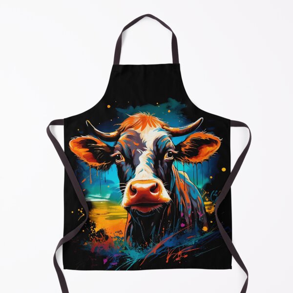 Item preview, colorful friendly cow cattle with horns designed and sold by WallyPink.
