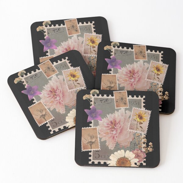 Item preview, Vintage Flower Stamps Colorful Illustration Design designed and sold by EarthArtDesigns.