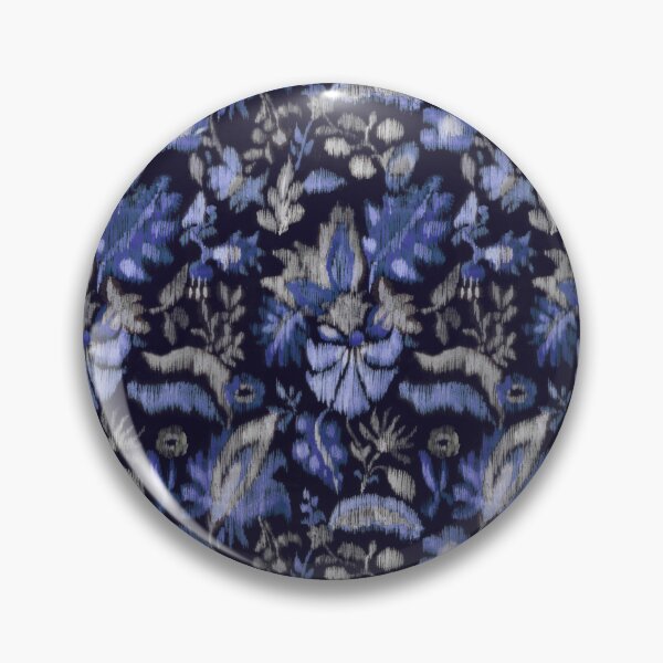 Item preview, Vintage floral ikat	blue designed and sold by Alessandro Remo Mazzoni Remotextiles.