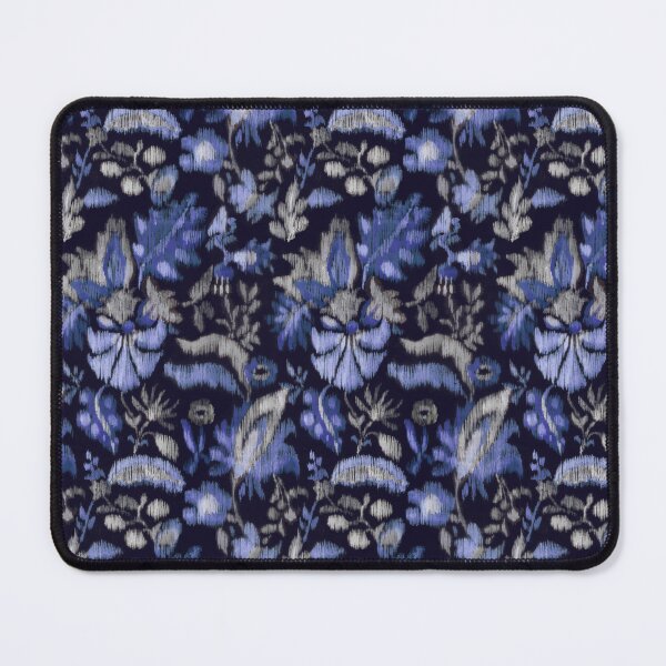 Item preview, Vintage floral ikat	blue designed and sold by Alessandro Remo Mazzoni Remotextiles.