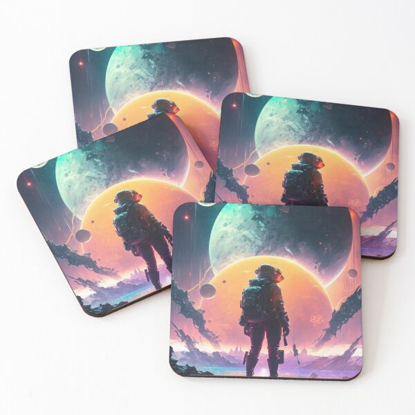 Item preview, Cosmic Cyberpunk: Astronaut in the Neon Void designed and sold by artra-shop.