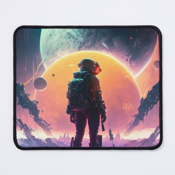 Item preview, Cosmic Cyberpunk: Astronaut in the Neon Void designed and sold by artra-shop.