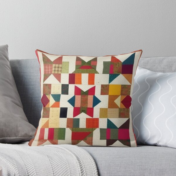 Artikelvorschau, Sackleinen-Patchwork-Quiltmuster entworfen und verkauft von Roxburylane.