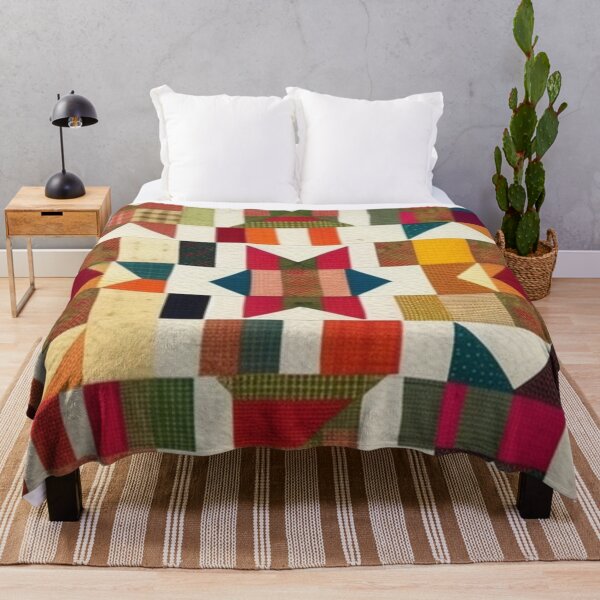 Item preview, Burlap Patchwork quilt pattern designed and sold by Roxburylane.
