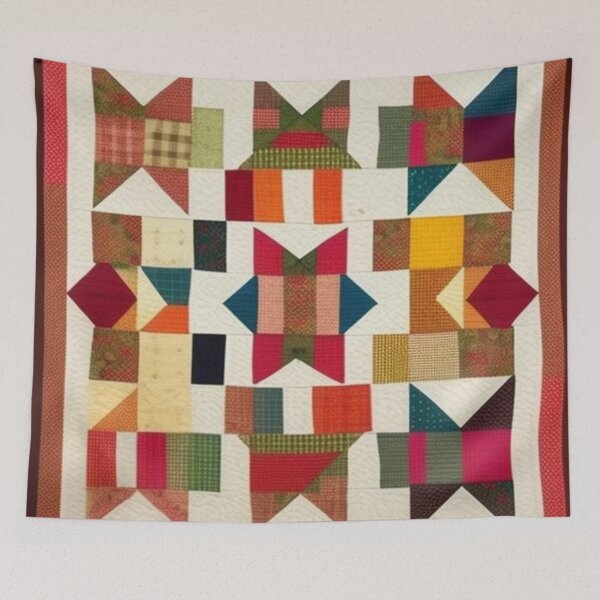 Item preview, Burlap Patchwork quilt pattern  designed and sold by Roxburylane.