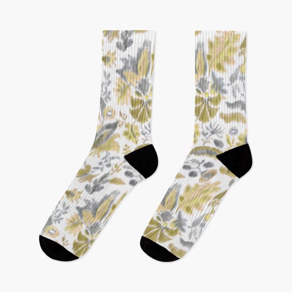 Item preview, Vintage floral ikat	yellow designed and sold by Alessandro Remo Mazzoni Remotextiles.