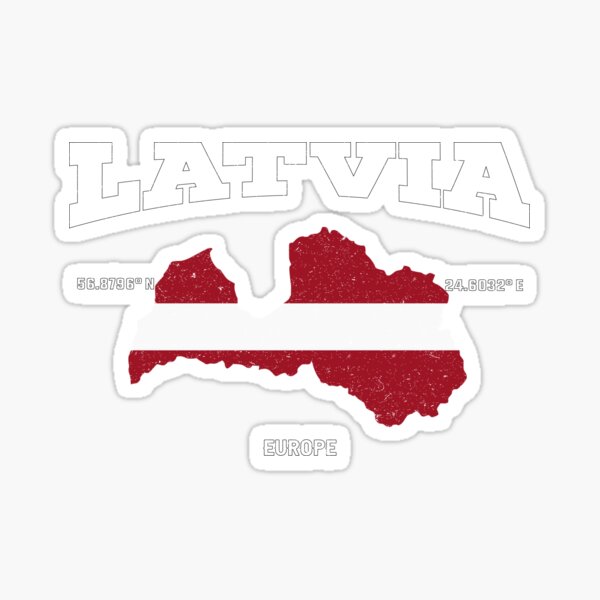 Item preview, Latvia flag map, Latvia coordinates, Latvia location designed and sold by Flags &  Maps.