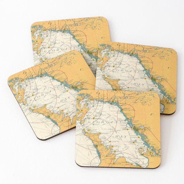 Item preview, Vintage Map of Georgian Bay and Lake Huron, Ontario, Canada designed and sold by Gin  Neko.