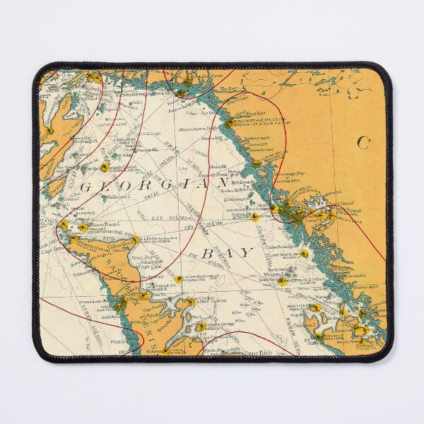 Item preview, Vintage Map of Georgian Bay and Lake Huron, Ontario, Canada designed and sold by Gin Neko.