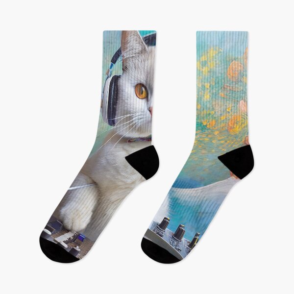 Item preview, Cat dj wearing headphones. designed and sold by jojokrap-2023.
