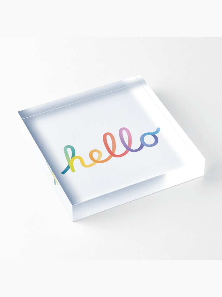Thumbnail 3 of 5, Acrylic Block, Apple "hello" logotype lettering design designed and sold by artversium.