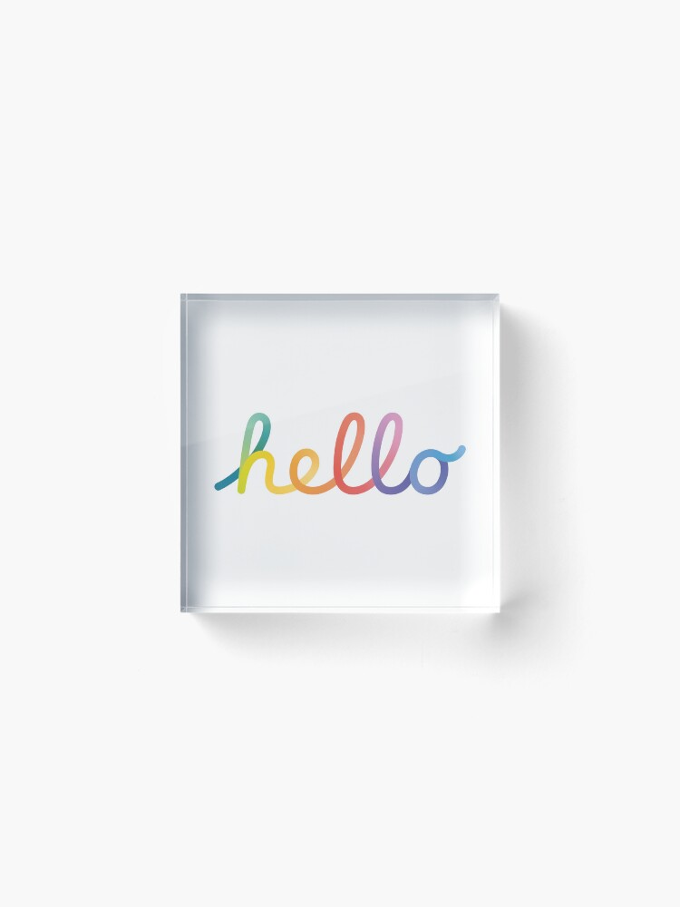 Thumbnail 2 of 5, Acrylic Block, Apple "hello" logotype lettering design designed and sold by artversium.