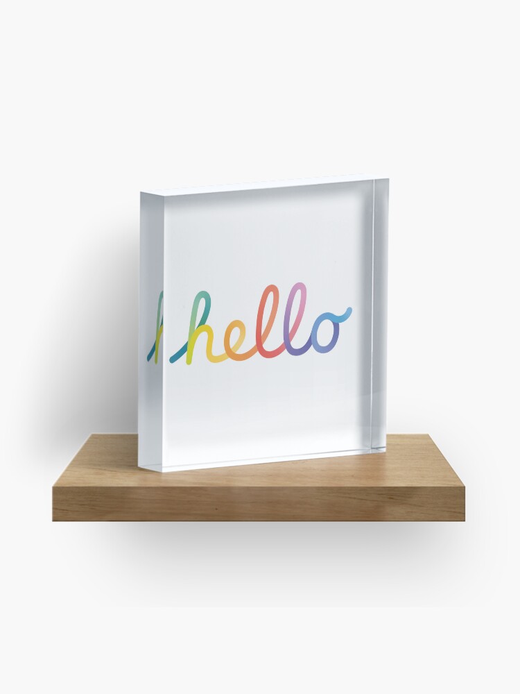 Thumbnail 1 of 5, Acrylic Block, Apple "hello" logotype lettering design designed and sold by artversium.