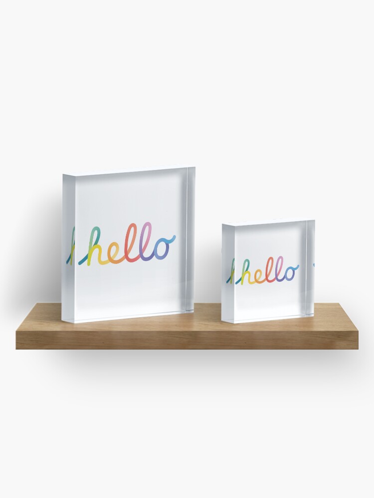 Thumbnail 4 of 5, Acrylic Block, Apple "hello" logotype lettering design designed and sold by artversium.