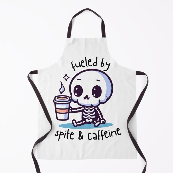 Item preview, Fueled by spite and caffeine cute kawaii skeleton designed and sold by GlobalDesigns-.