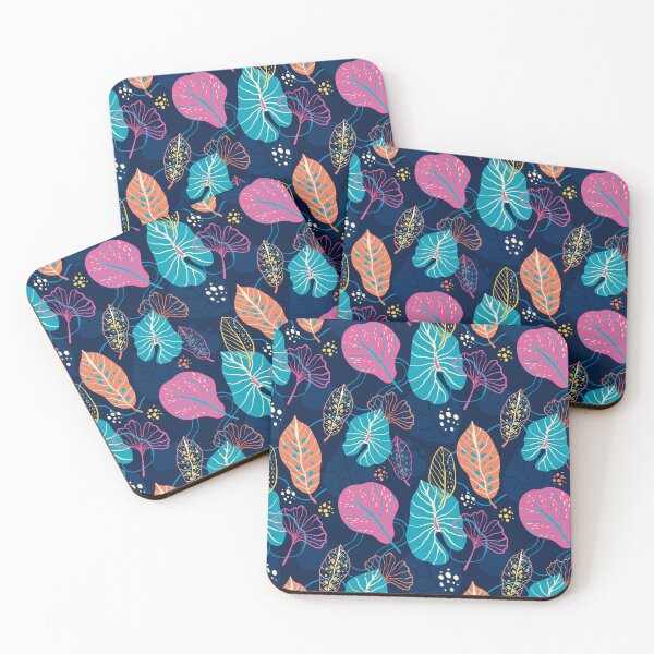 Item preview, blue violet and orange leaves designed and sold by Amperios.