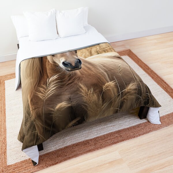 Haflinger Horse in Barley Field Comforter