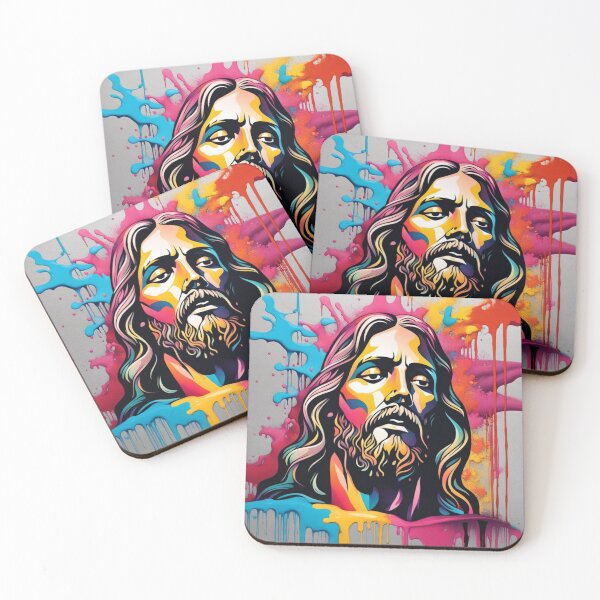 Item preview, Sacred Spectrum: Abstract Portrait of Jesus designed and sold by javaoverride.
