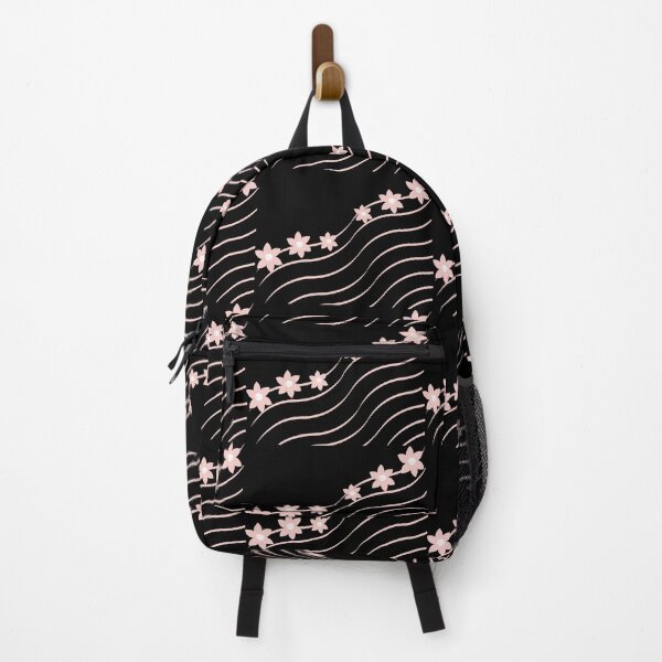 Item preview, Curved wavy lines and flowers. Pink and black new design. by Mill2023 designed and sold by Mill2023.