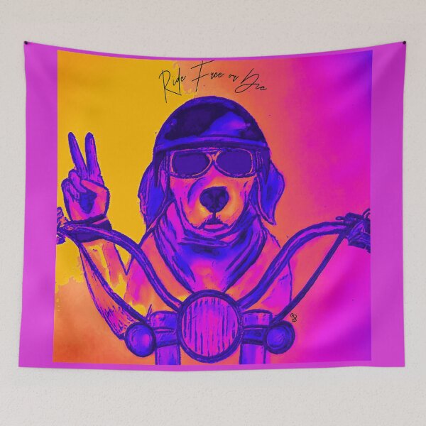 Item preview, Sunset Rider Dog on Motorcycle designed and sold by gleefulme.