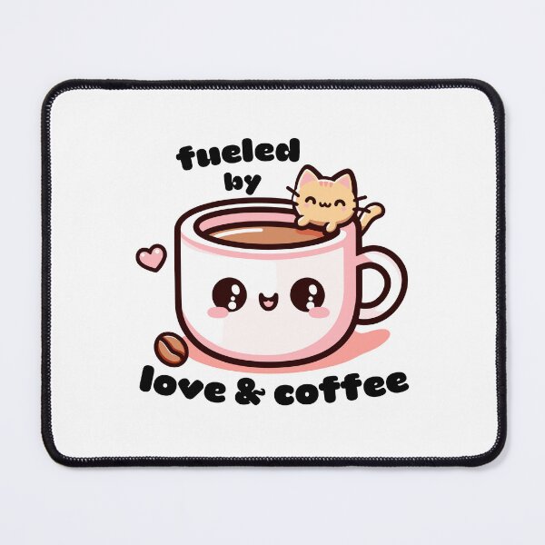 Item preview, Fueled by love and coffee cute kawaii  designed and sold by GlobalDesigns-.