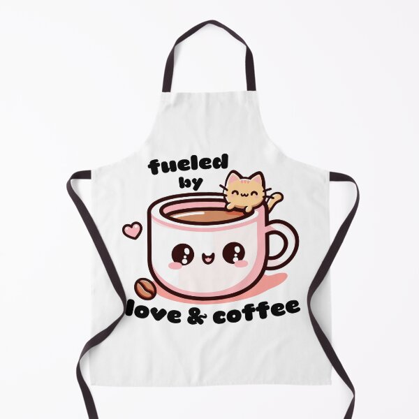 Item preview, Fueled by love and coffee cute kawaii designed and sold by GlobalDesigns-.