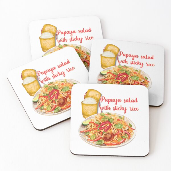 Item preview, Thai food, sticky rice, delicious papaya salad,Som-tum designed and sold by Pali's shop.
