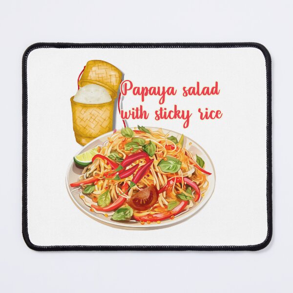 Item preview, Thai food, sticky rice, delicious papaya salad,Som-tum designed and sold by Pali's shop.