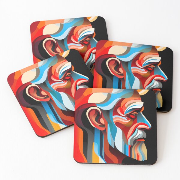 Item preview, Psychedelic Portrait of an Elderly Man in Profile designed and sold by SteadyRolling.