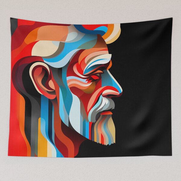 Item preview, Psychedelic Portrait of an Elderly Man in Profile designed and sold by SteadyRolling.