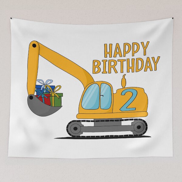 Item preview, Excavator Happy Birthday 2 Yellow designed and sold by emeksedesign.