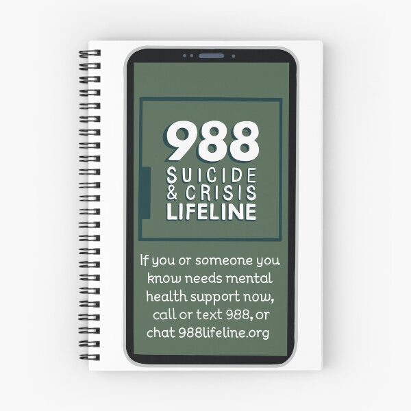 Item preview, Stay; 988 Suicide and Crisis Lifeline, cellphone, mental health, suicide prevention, crisis services, positivity designed and sold by hambydesign.