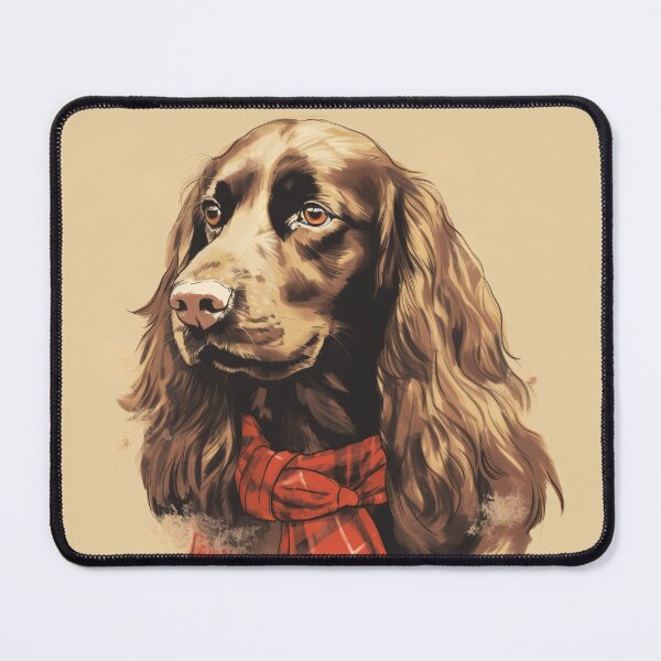 Item preview, Field Spaniel Christmas Plaid Watercolor designed and sold by rafaeltto.